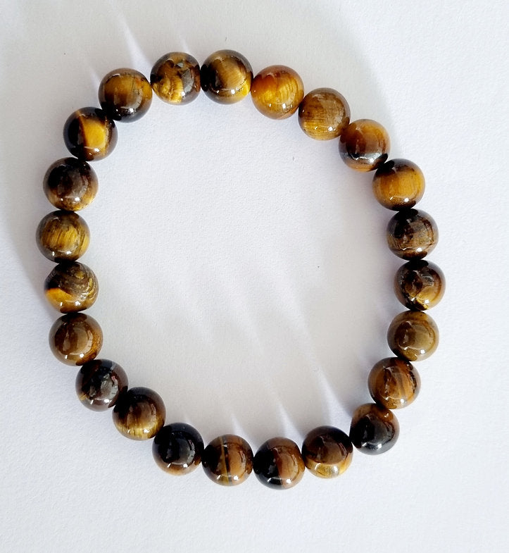 Brown Tigers Eye Crystal Bracelet 8mm Beads - Sensory Zone