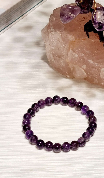 Amethyst Crystal Bracelet 8mm Beads - Sensory Zone