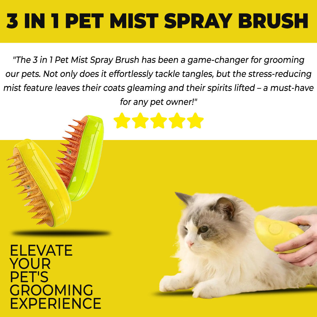 Pet Paws 3 In 1 Mist Pet Brush - Sensory Zone