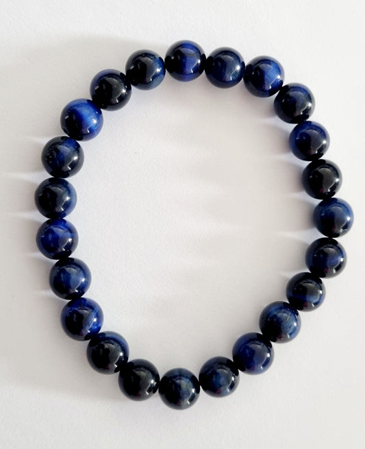 Blue Tigers Eye Crystal Bracelet 8mm Beads - Sensory Zone