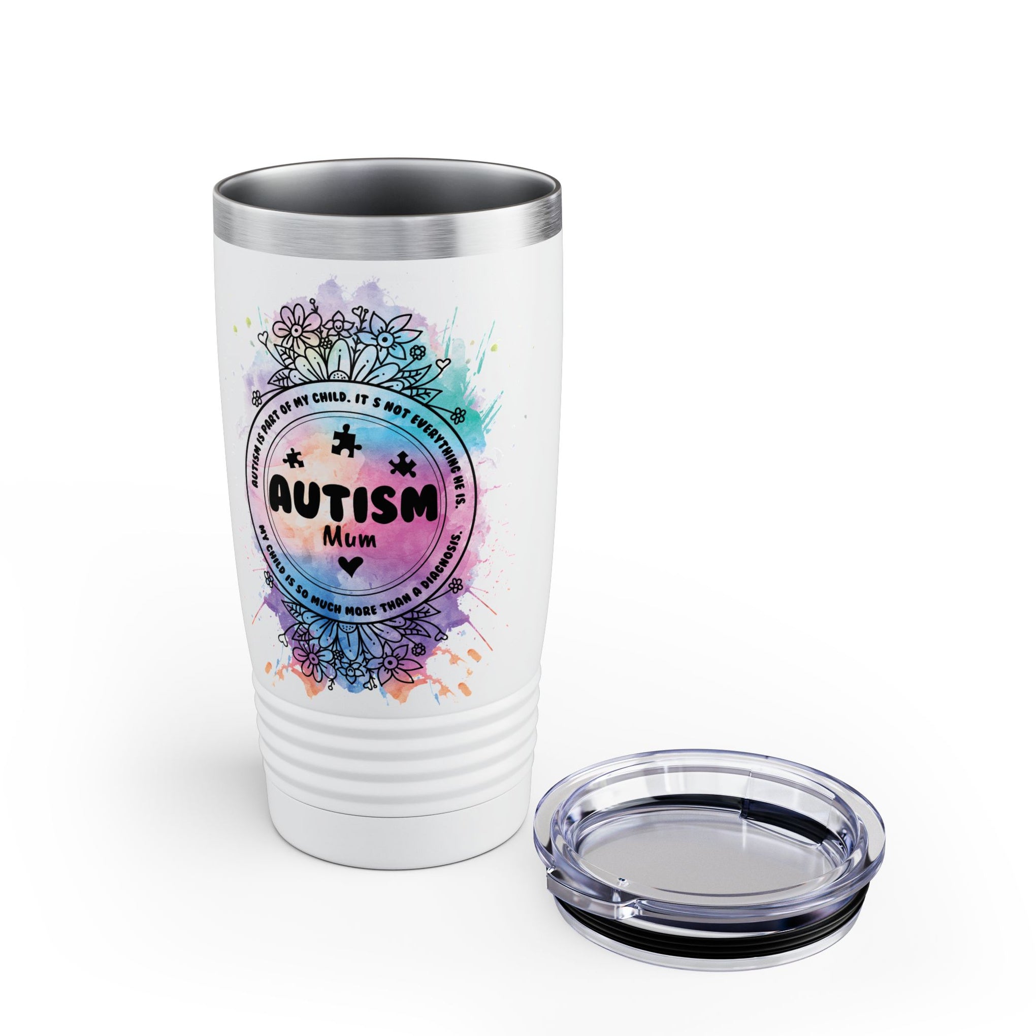 Autism Mum Ringneck Tumbler, 20oz