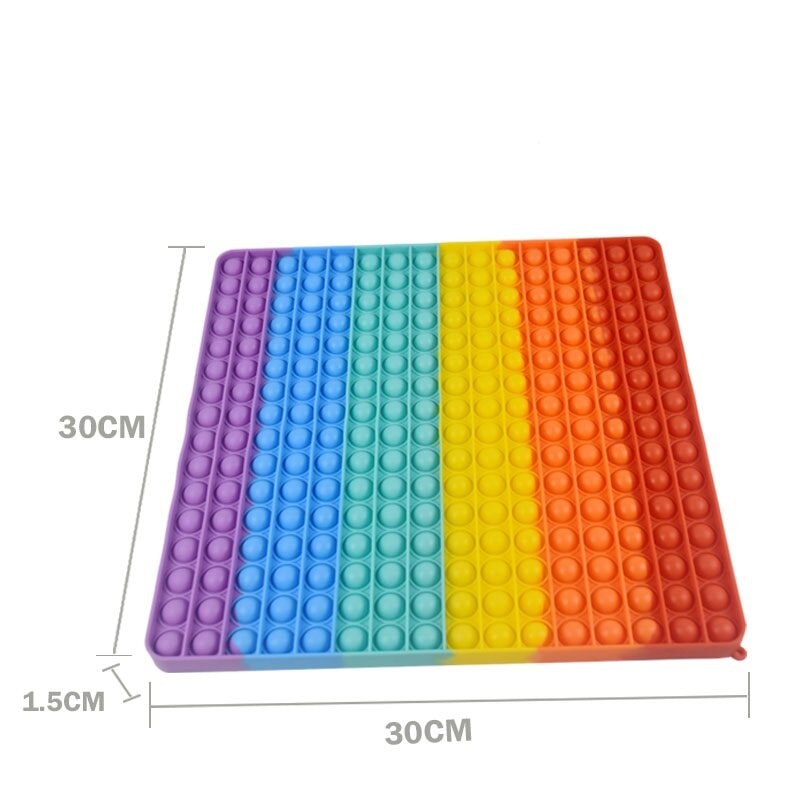 Jumbo Rainbow 30cm Popit Square - Sensory Zone