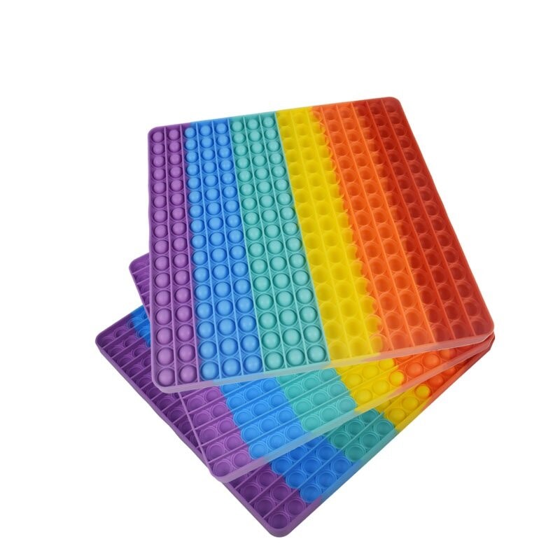 Jumbo Rainbow 30cm Popit Square - Sensory Zone