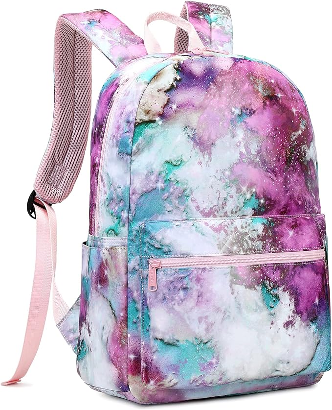 Pink and Green Tie Dye Galaxy School Bag Backpack - Sensory Zone