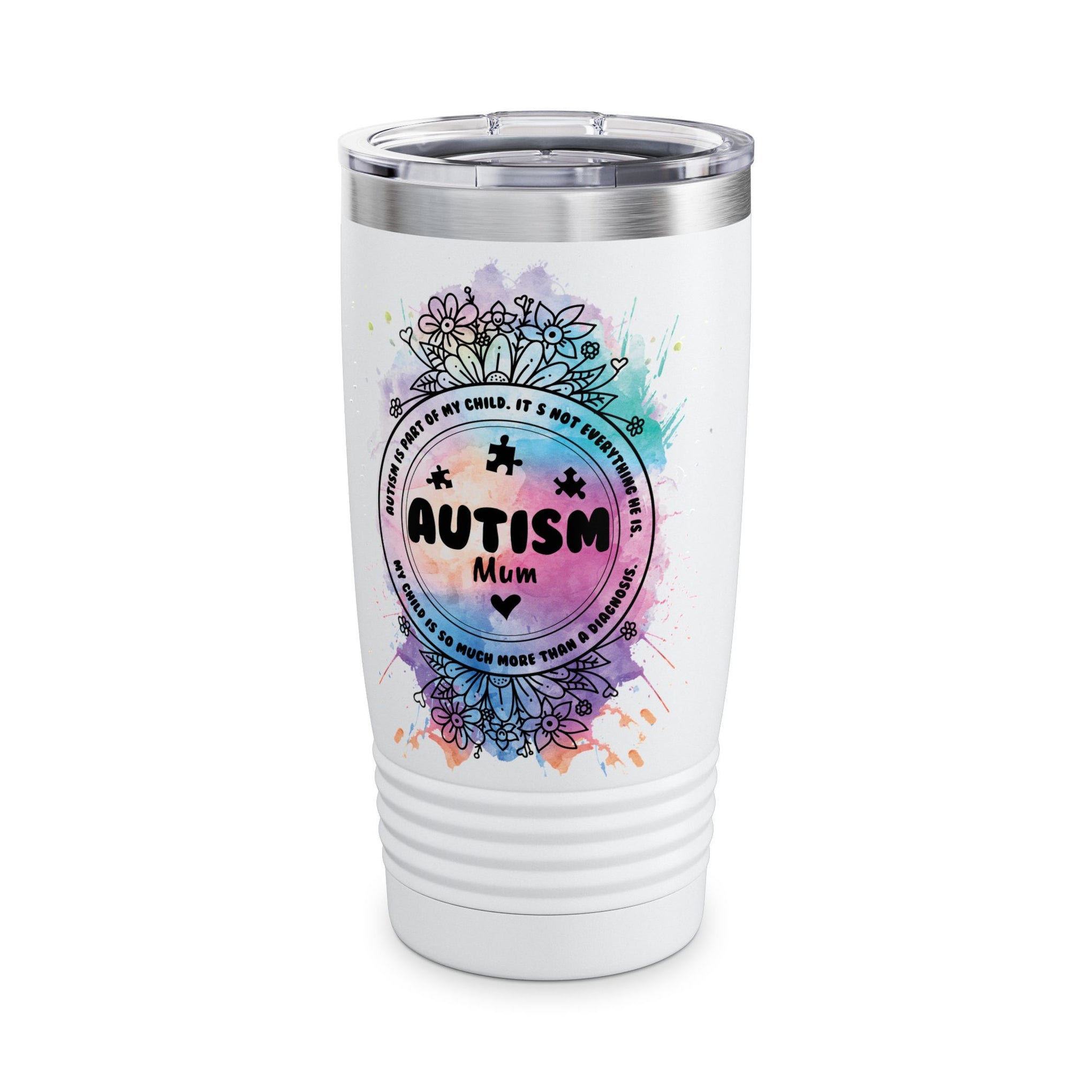 Autism Mum Ringneck Tumbler, 20oz