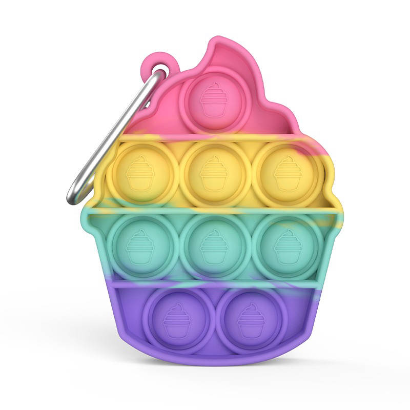 Pastel Cupcake Pop it Key Chain Key Ring - Sensory Zone