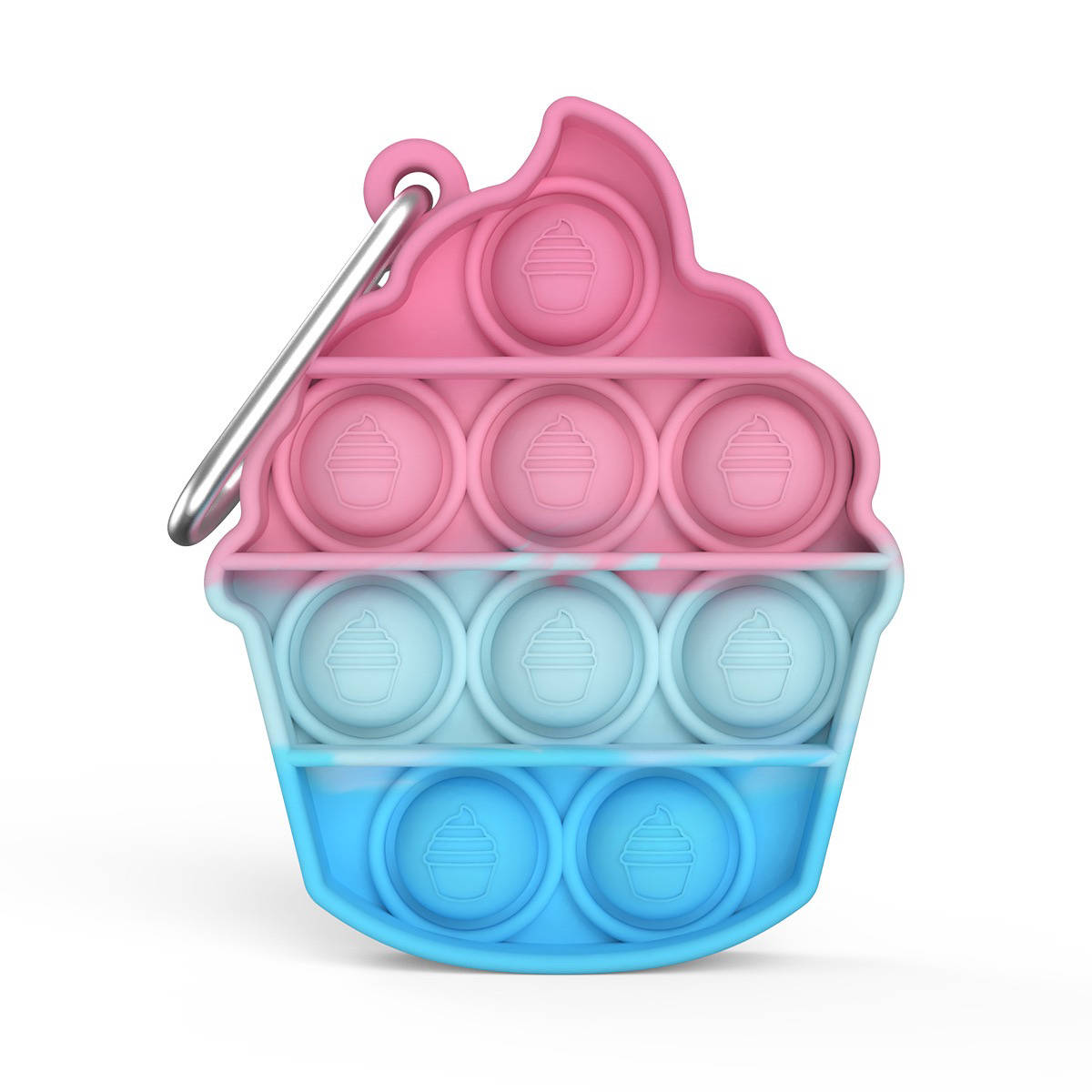 Pastel Cupcake Pop it Key Chain Key Ring - Sensory Zone