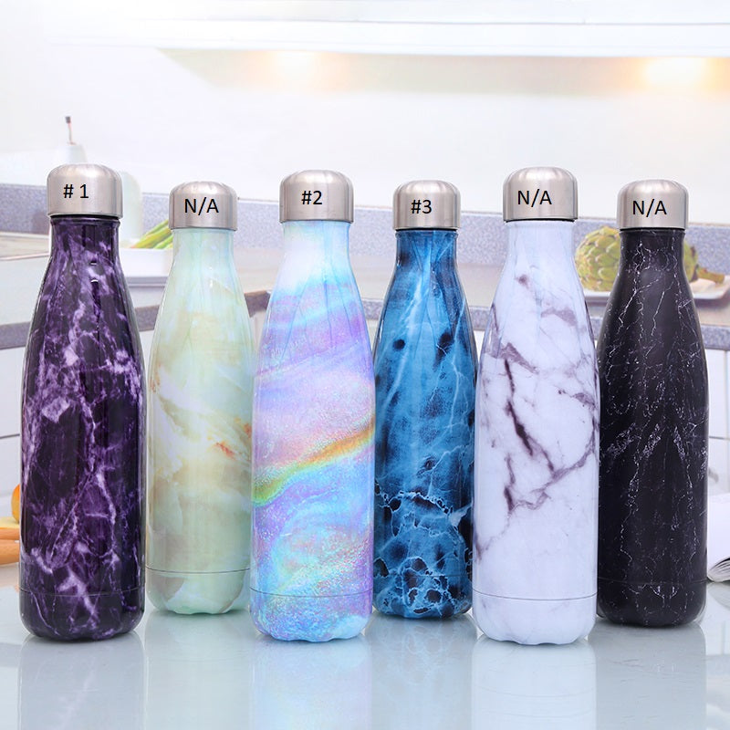 Insulated Stainless Steel Drink Bottle 500ml Marble - Sensory Zone