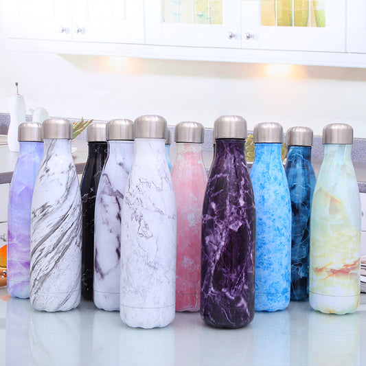 Insulated Stainless Steel Drink Bottle 500ml Marble - Sensory Zone