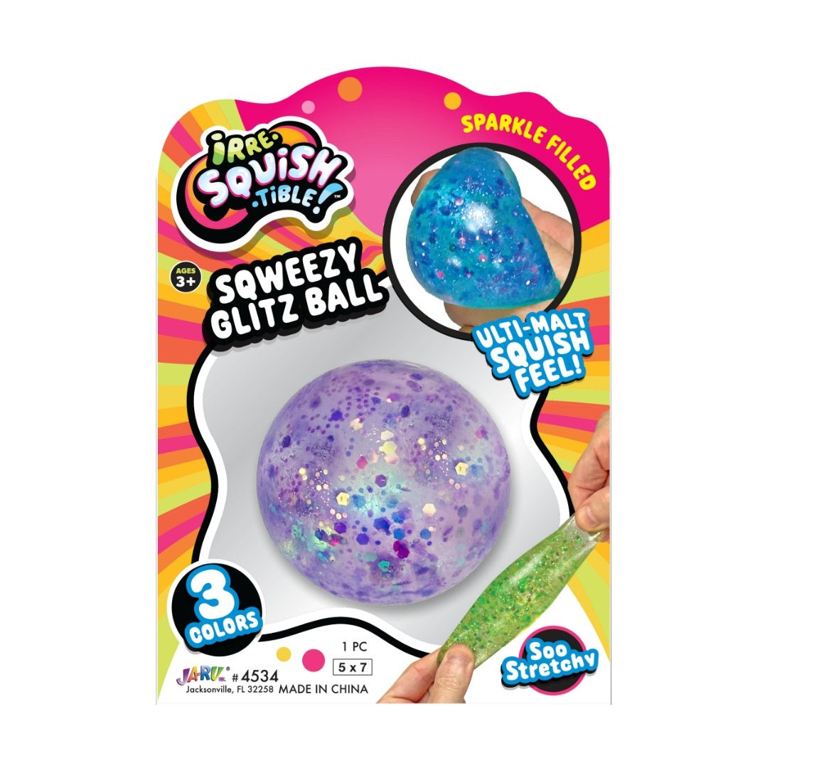 Irre Squish Tible Glitter Squeezy Ball - Sensory Zone