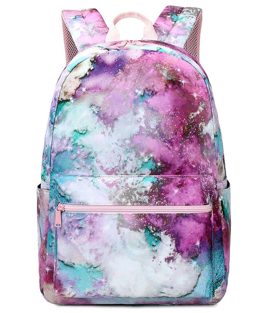 Pink and Green Tie Dye Galaxy School Bag Backpack - Sensory Zone