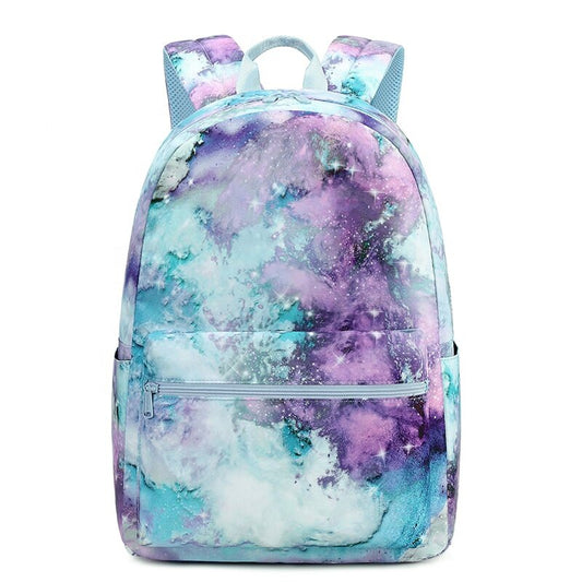 Purple & Green Tie Dye Galaxy School Bag Backpack - Sensory Zone