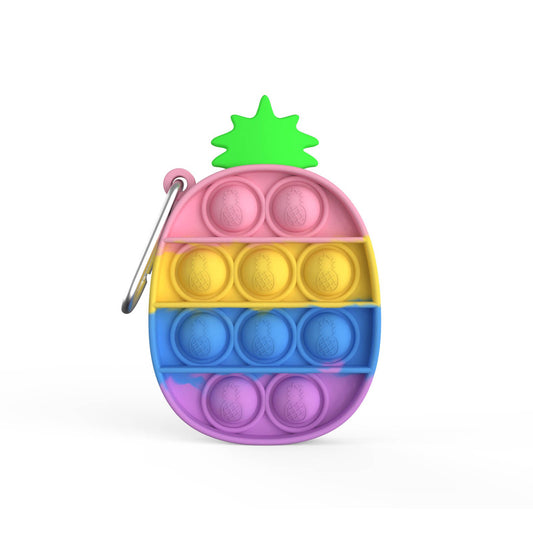 Pastel Pineapple Pop it Key Chain Key Ring - Sensory Zone