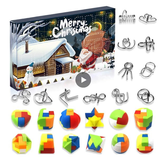 Metal Wire and Plastic Puzzles Christmas Advent Calendar