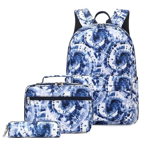 Tie Dye Kids Backpack School Lunch Bag with Pencil Case Set - Sensory Zone