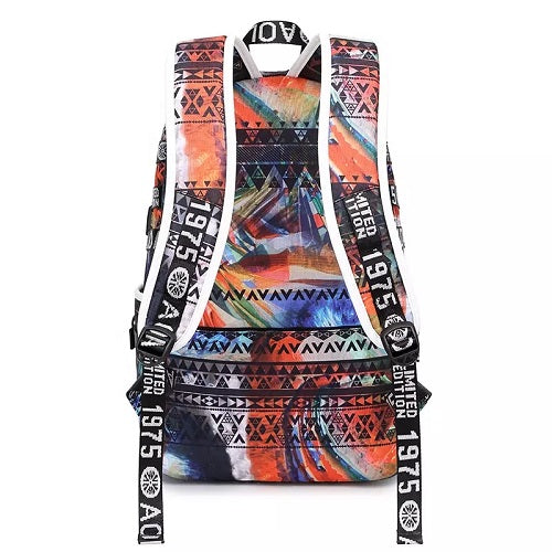 Colourful Print USB School Backpack - Sensory Zone