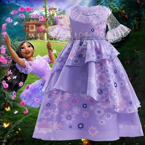 Kids Encanto Isabela Madrigal Cosplay Costume Dress - Sensory Zone