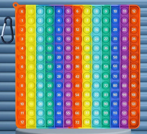 Rainbow 25cm Jumbo Educational Multiplication Popit - Sensory Zone