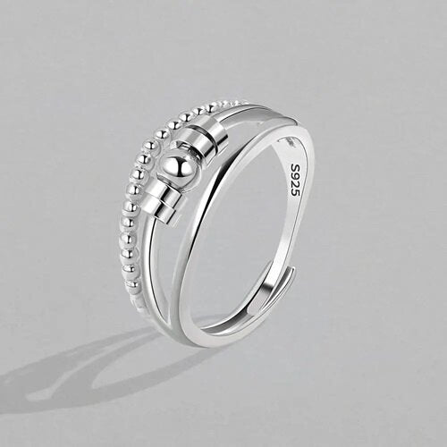 Stirling Silver Adjustable Beaded Anxiety Ring - Sensory Zone