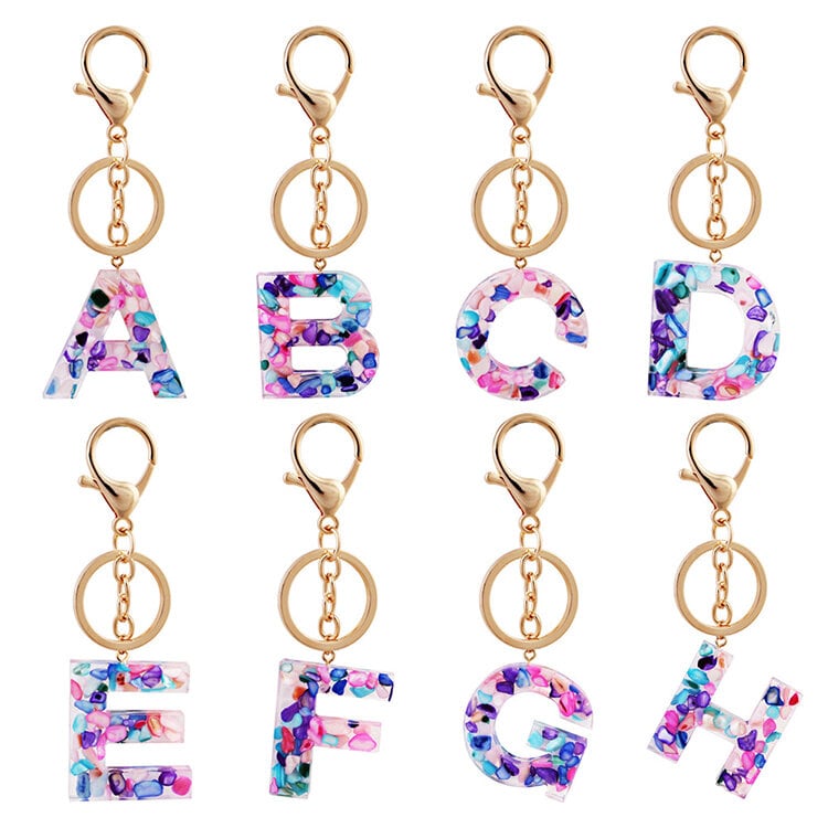 Resin and Acrylic Alphabet Initial Keyring - Sensory Zone